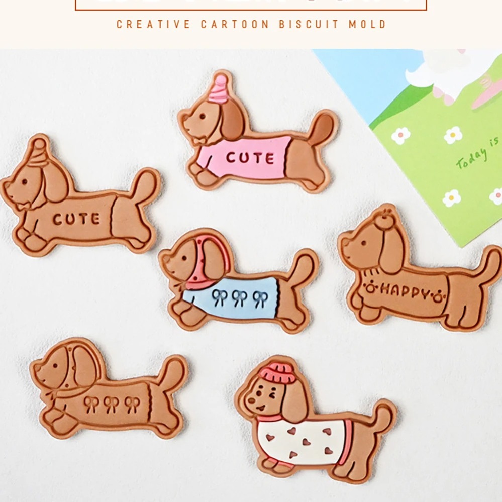 Baking Kitchen Diy - Kurabiye Kalıbı Damgası Karikatür Sosis Köpek