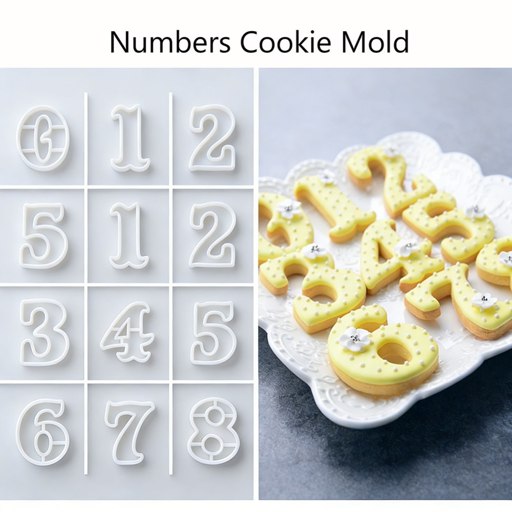 Baking Kitchen Diy - Sayılar Kurabiye Kalıpları Bisküvi Kalıbı Mutfak