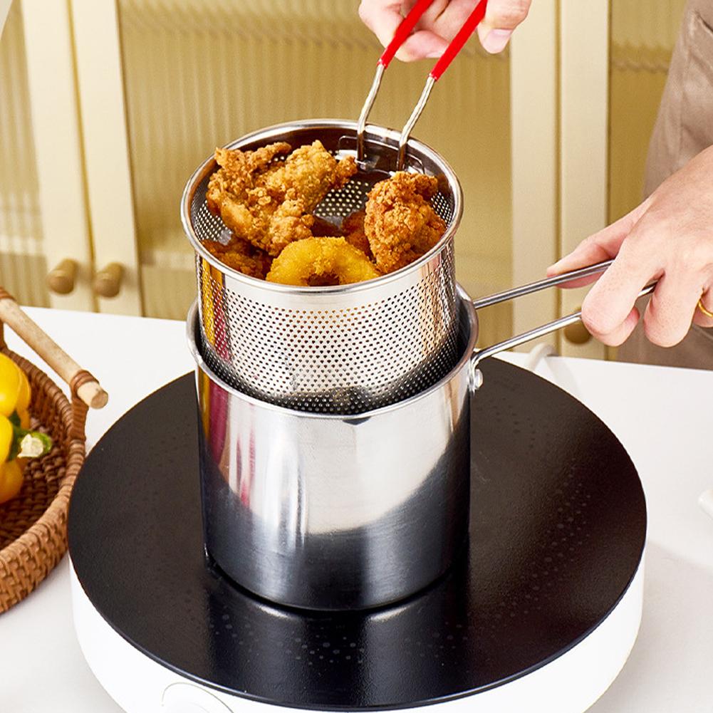 Miniature Baking Kitchen - Paslanmaz Çelik Derin Fritöz Tenceresi Süzgeç