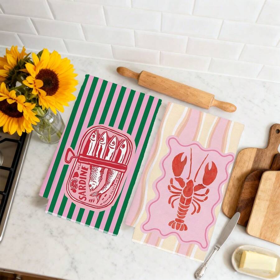 2 Adet, Pembe ve Yeşil Çizgili - Kitchen Baking Must Haves incelemesi ve fiyatı